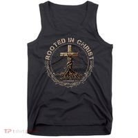Rooted In Chris, Jesus S, Christian Cross Tank Top thumb 0