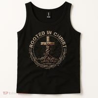 Rooted In Chris, Jesus S, Christian Cross Tank Top thumb 2