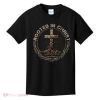 Rooted In Chris, Jesus S, Christian Cross Kids T-Shirt thumb 0