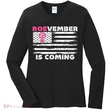 Roevember Is Coming US American Flag Vintage Women's Long Sleeve Shirt