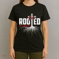 Rooted In Christ Christian Faith Religious Jesus Christ T-Shirt thumb 4