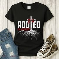 Rooted In Christ Christian Faith Religious Jesus Christ Women's T-Shirt thumb 3