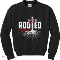 Rooted In Christ Christian Faith Religious Jesus Christ Kids Sweatshirt thumb 0