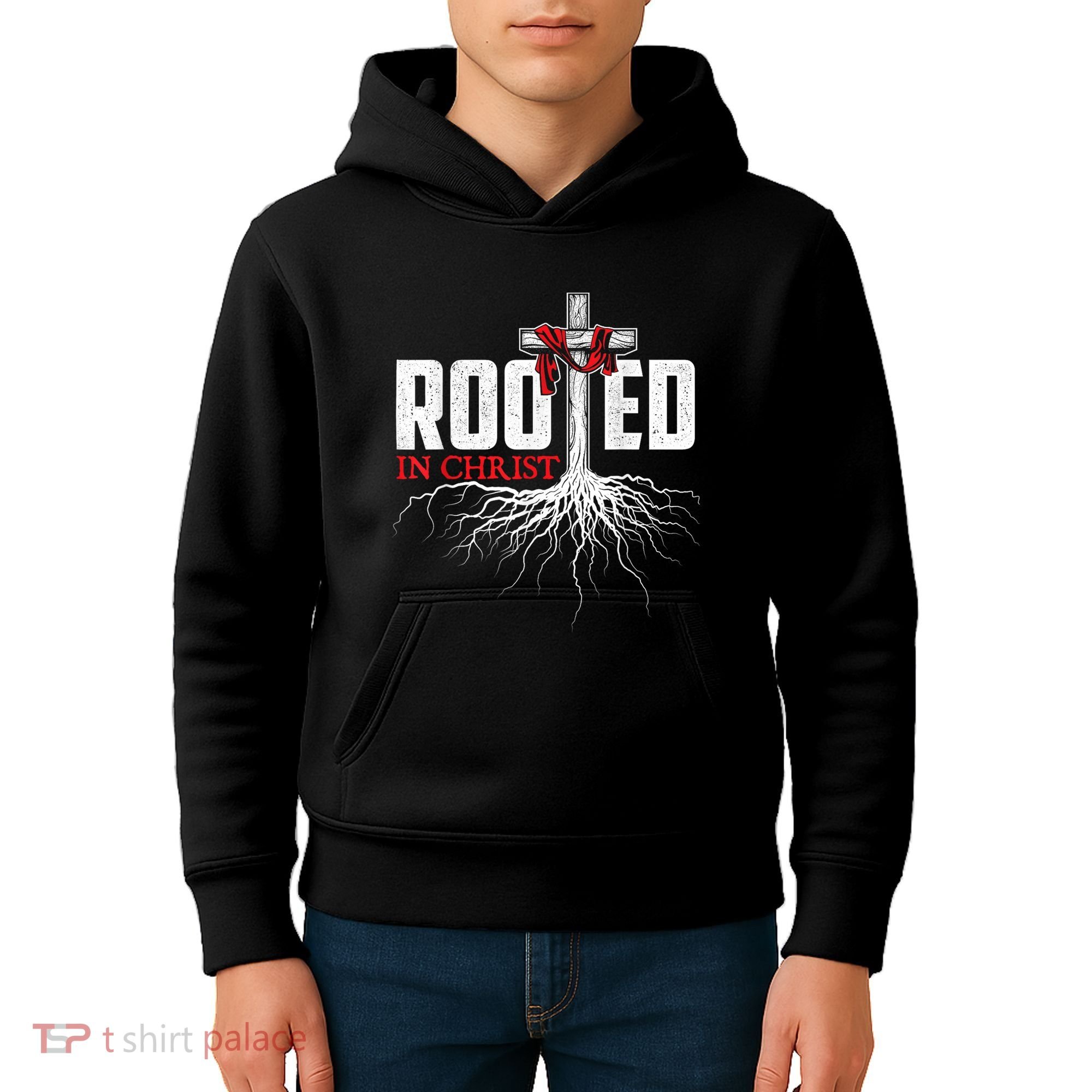 Rooted In Christ Christian Faith Religious Jesus Christ Kids Hoodie