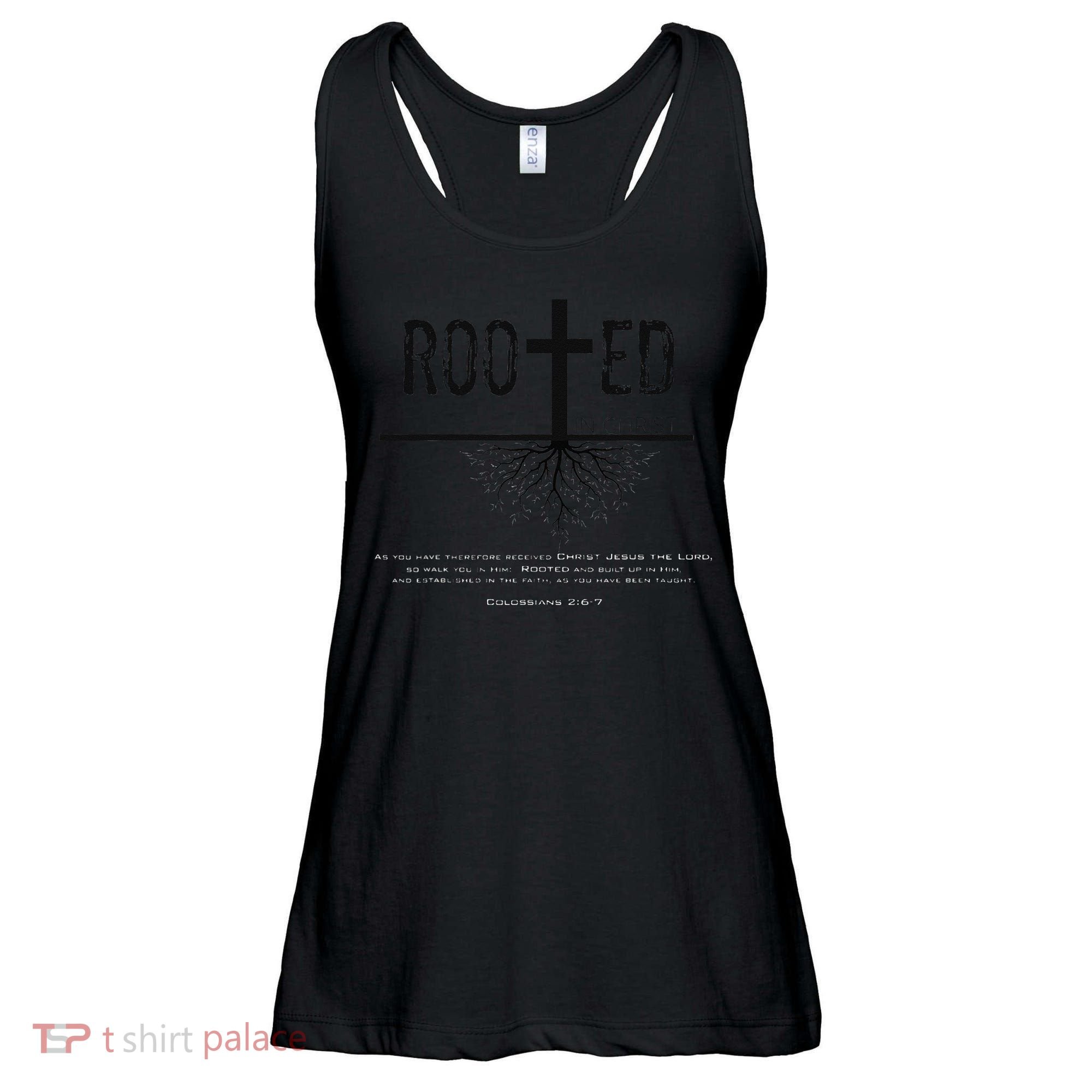Rooted In Christ Ladies Essential Flowy Tank