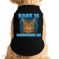 Rage Is Consuming Me Funny Lightning Angry Cat Meme Doggie Tank thumb 0