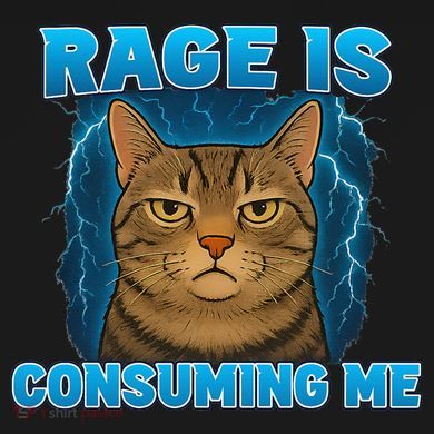Rage Is Consuming Me Funny Lightning Angry Cat Meme USA-Made Doggie Bandana