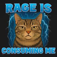 Rage Is Consuming Me Funny Lightning Angry Cat Meme Apron thumb 3
