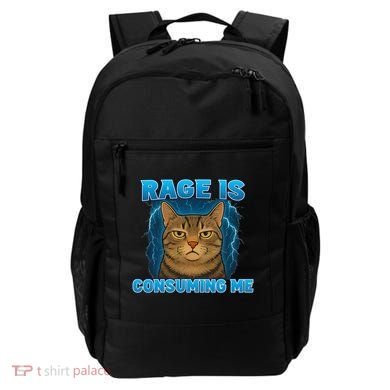 Rage Is Consuming Me Funny Lightning Angry Cat Meme Backpack