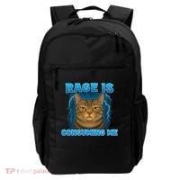 Rage Is Consuming Me Funny Lightning Angry Cat Meme Backpack thumb 0