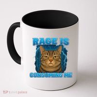 Rage Is Consuming Me Funny Lightning Angry Cat Meme Coffee Mug thumb 0