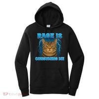 Rage Is Consuming Me Funny Lightning Angry Cat Meme Women's Hoodie thumb 0