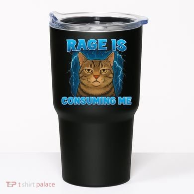 Rage Is Consuming Me Funny Lightning Angry Cat Meme Tumbler