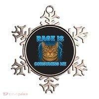 Rage Is Consuming Me Funny Lightning Angry Cat Meme Ornament thumb 0