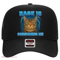 Rage Is Consuming Me Funny Lightning Angry Cat Meme Hat thumb 0