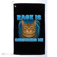 Rage Is Consuming Me Funny Lightning Angry Cat Meme Golf Towel thumb 0