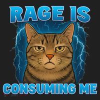 Rage Is Consuming Me Funny Lightning Angry Cat Meme Golf Towel thumb 3