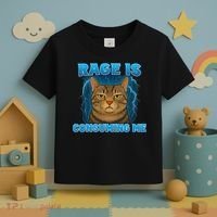 Rage Is Consuming Me Funny Lightning Angry Cat Meme Toddler T-Shirt thumb 3