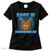 Rage Is Consuming Me Funny Lightning Angry Cat Meme Women's T-Shirt thumb 0