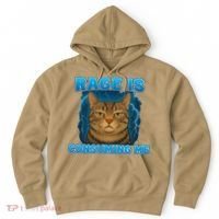 Rage Is Consuming Me Funny Lightning Angry Cat Meme Hoodie thumb 0