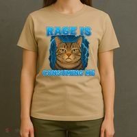 Rage Is Consuming Me Funny Lightning Angry Cat Meme T-Shirt thumb 4