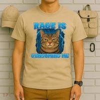 Rage Is Consuming Me Funny Lightning Angry Cat Meme T-Shirt thumb 6
