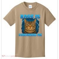 Rage Is Consuming Me Funny Lightning Angry Cat Meme Kids T-Shirt thumb 0