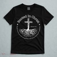 Rooted In Christ Jesus Cross Pray Bible Verse Christian T-Shirt thumb 5