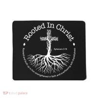 Rooted In Christ Jesus Cross Pray Bible Verse Christian Mousepad thumb 0