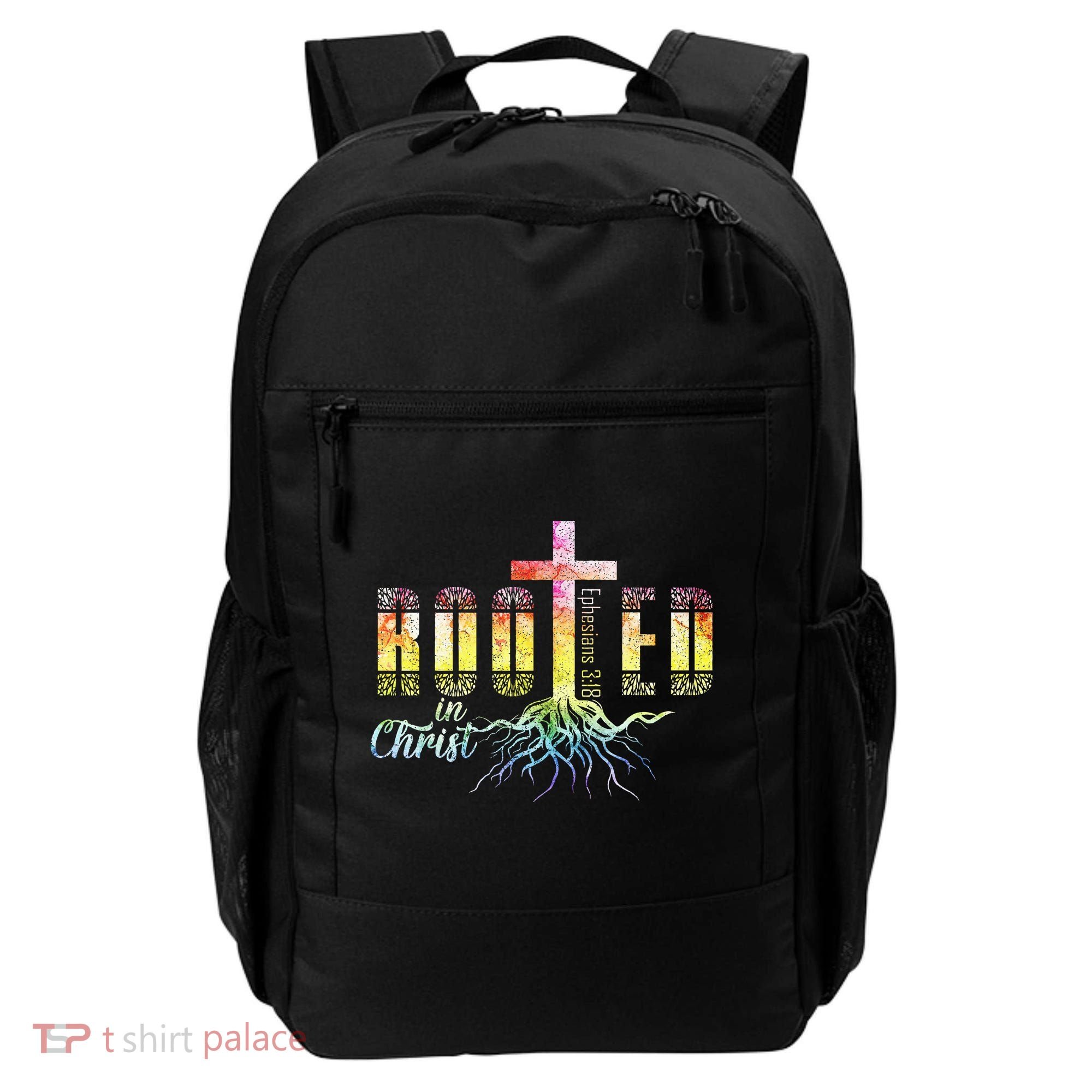 Rooted In Christ Christian Religious Christian Backpack