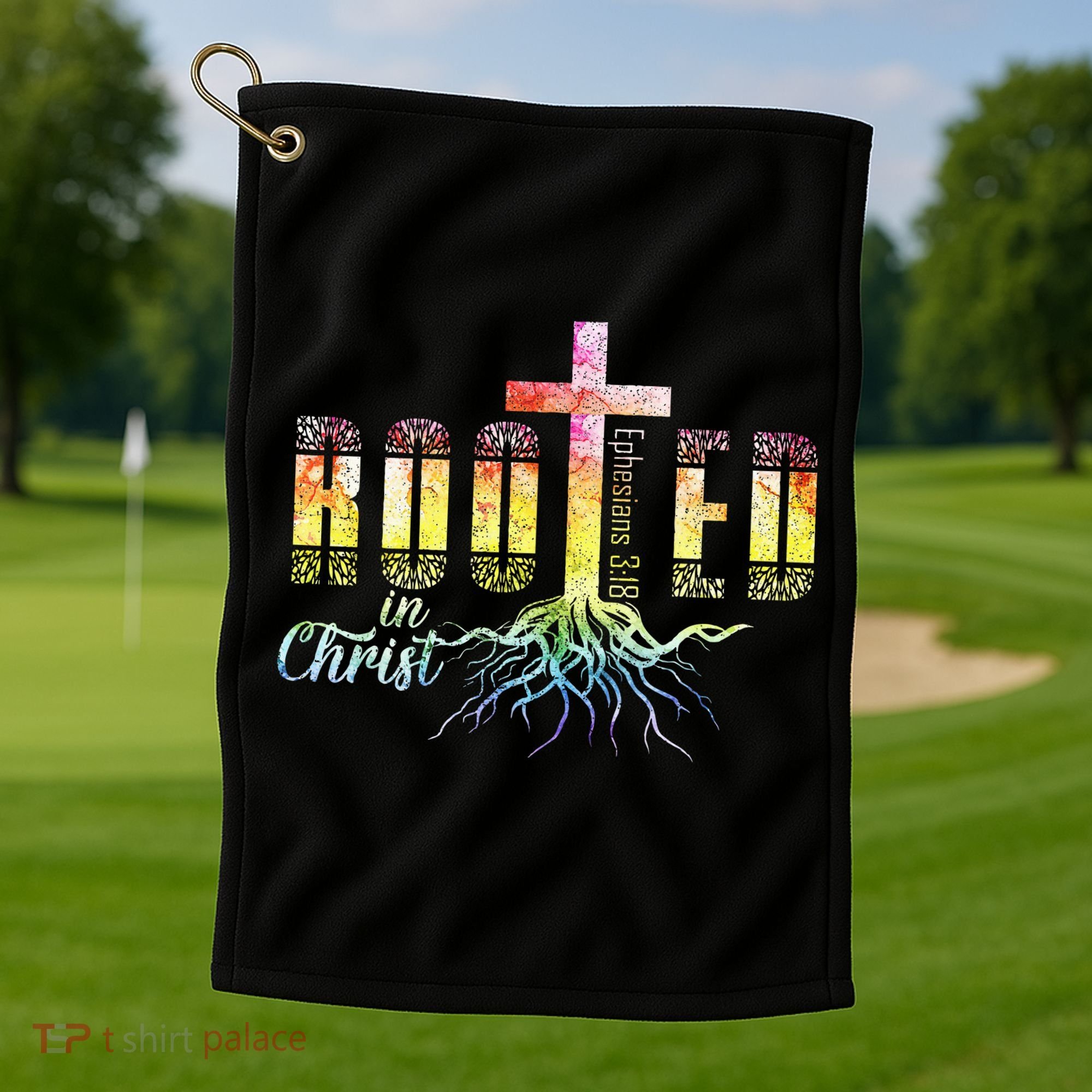 Rooted In Christ Christian Religious Christian Golf Towel