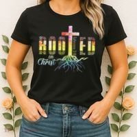 Rooted In Christ Christian Religious Christian Women's T-Shirt thumb 2
