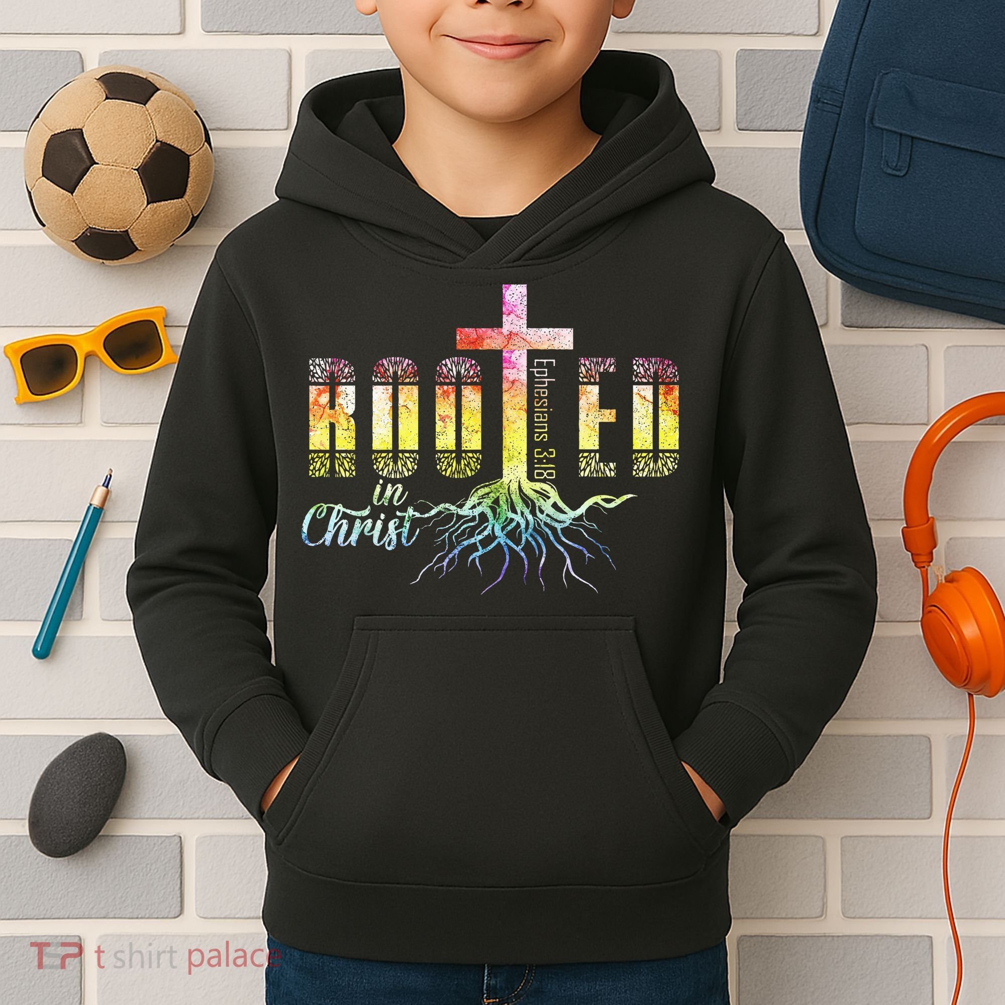Rooted In Christ Christian Religious Christian Kids Hoodie