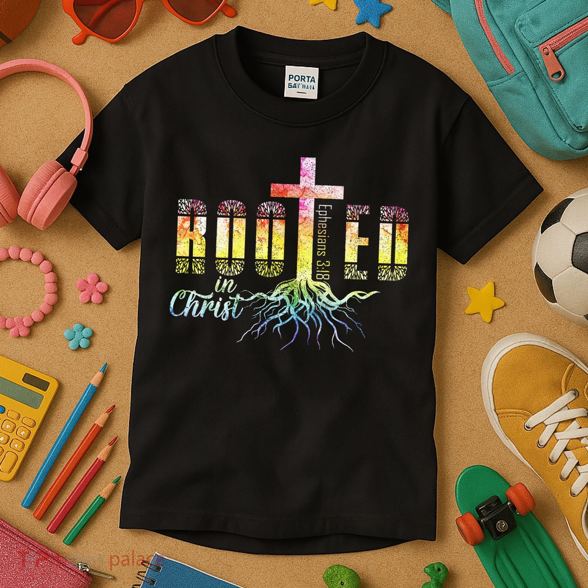 Rooted In Christ Christian Religious Christian Kids T-Shirt