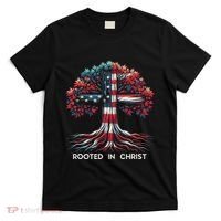 Rooted In Christ Jesus Faith And Love Religious Jesus Lover T-Shirt thumb 0