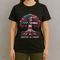 Rooted In Christ Jesus Faith And Love Religious Jesus Lover T-Shirt thumb 4