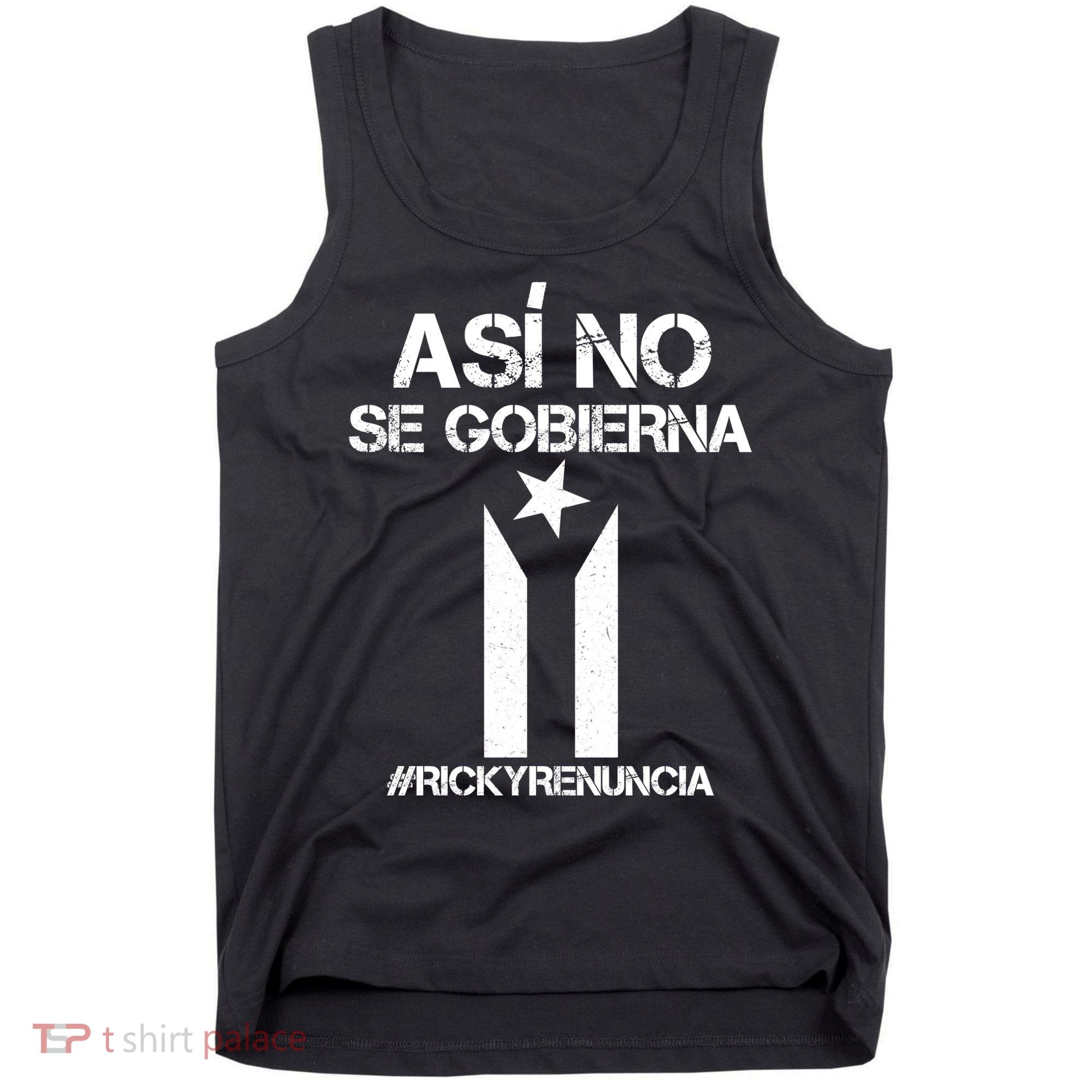 Ricky Renuncia Bandera Negra Puerto Rico Tank Top