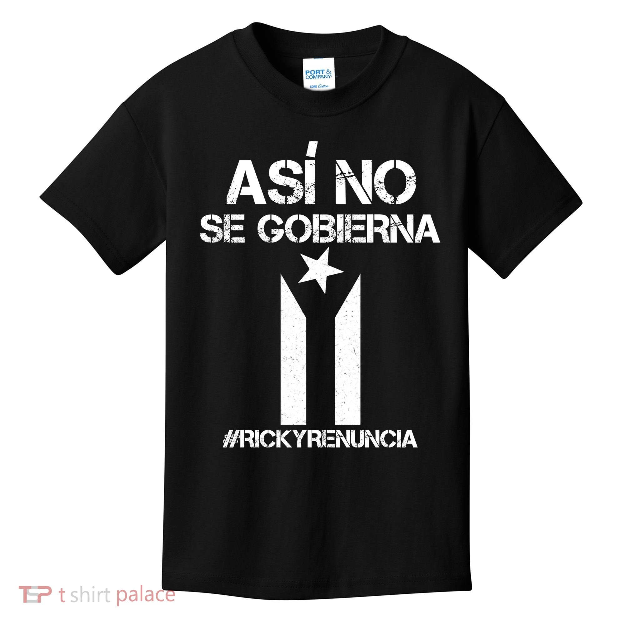 Ricky Renuncia Bandera Negra Puerto Rico Kids T-Shirt