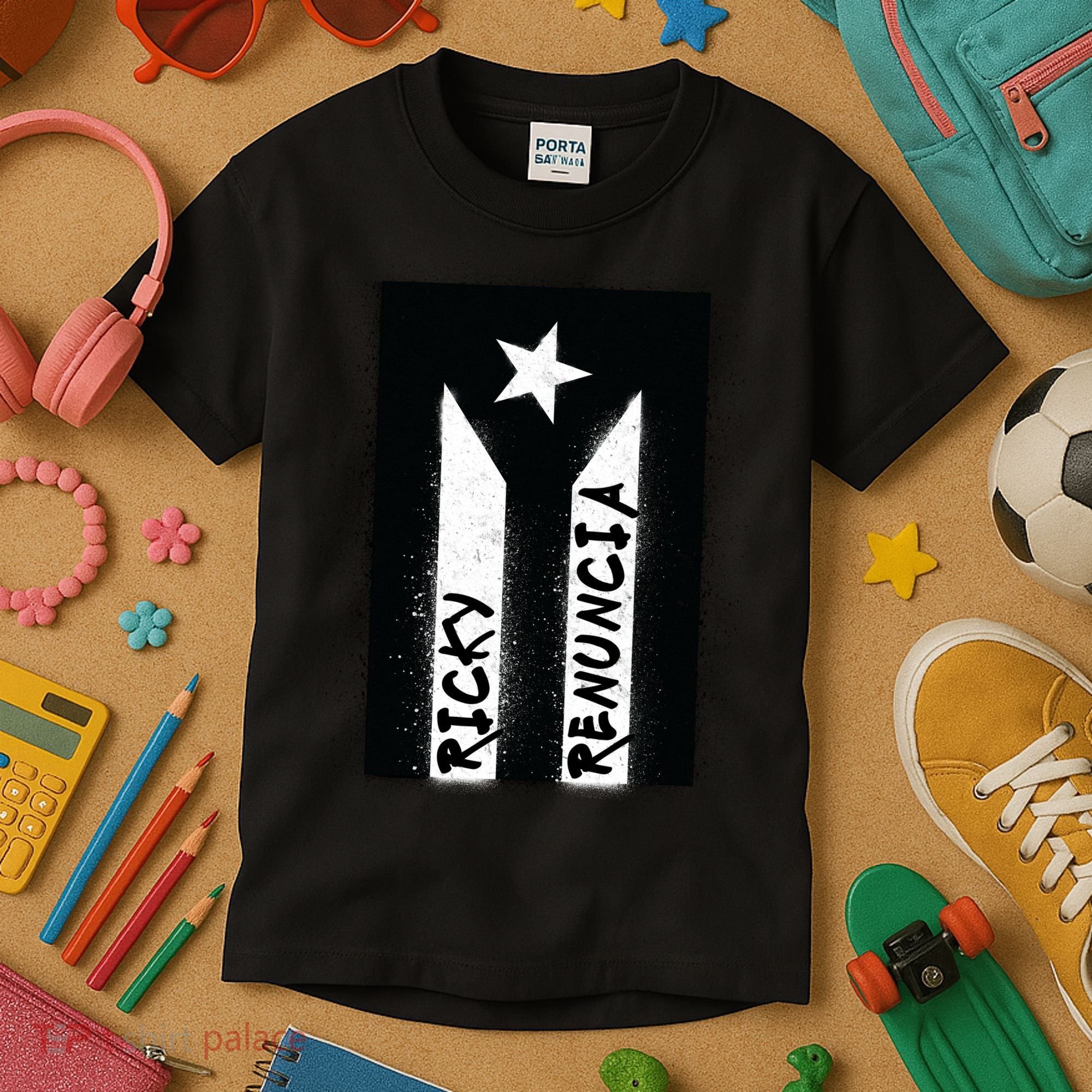 Ricky Renuncia Puerto Rico Flag Kids T-Shirt