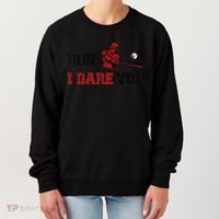 Run I Dare You Funny Baseball Catcher Baseball Player Lover Women's Sweatshirt thumb 0