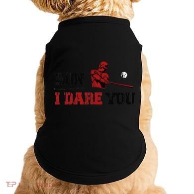 Run I Dare You Funny Baseball Catcher Baseball Player Lover Doggie Tank