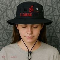 Run I Dare You Funny Baseball Catcher Baseball Player Lover Bucket Hat thumb 3