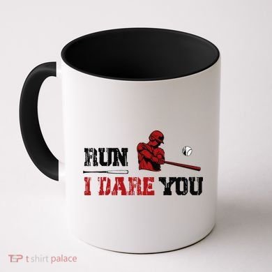 Run I Dare You Funny Baseball Catcher Baseball Player Lover Coffee Mug
