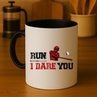 Run I Dare You Funny Baseball Catcher Baseball Player Lover Coffee Mug thumb 4