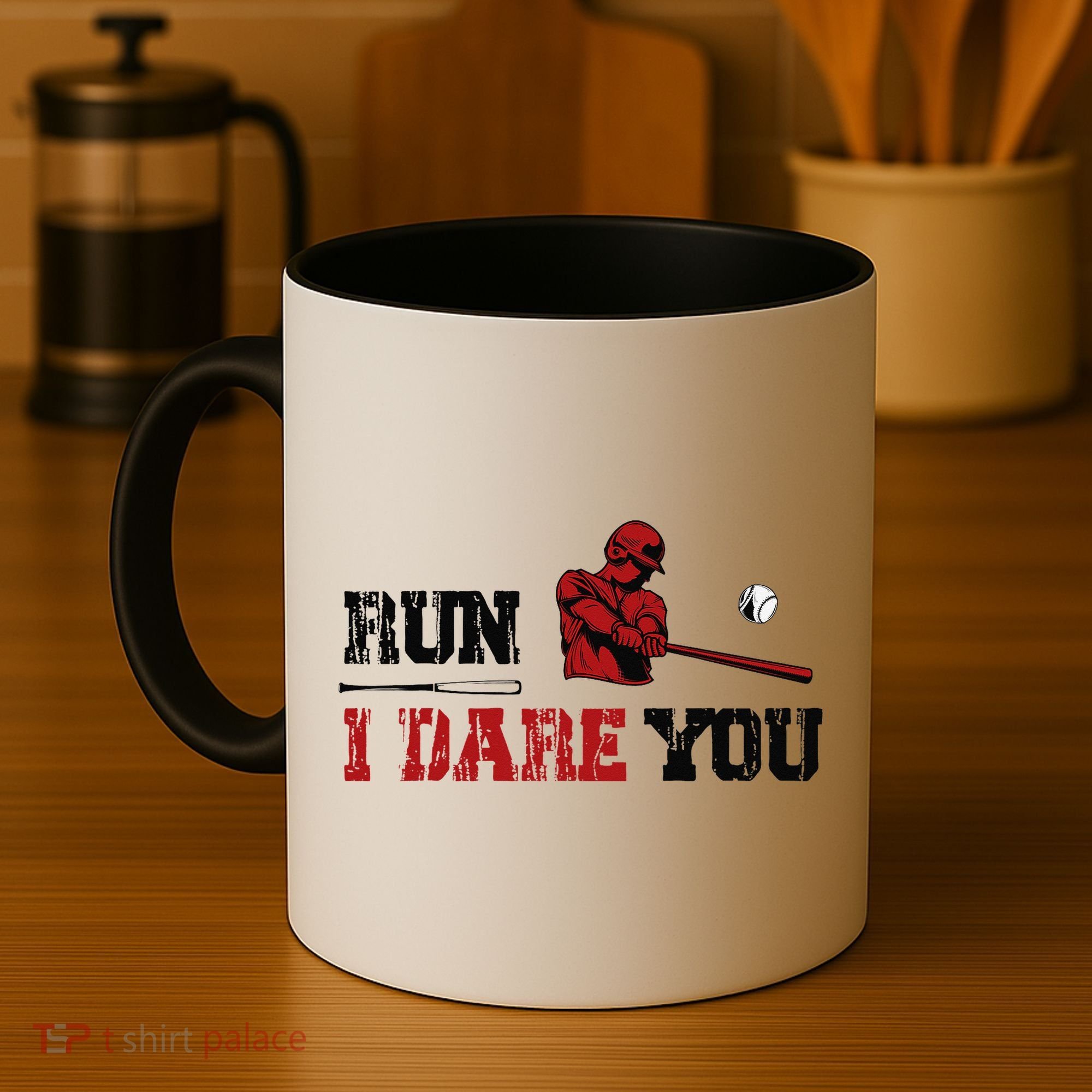 Run I Dare You Funny Baseball Catcher Baseball Player Lover Coffee Mug