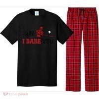 Run I Dare You Funny Baseball Catcher Baseball Player Lover Pajama Set thumb 0