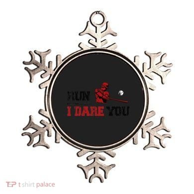 Run I Dare You Funny Baseball Catcher Baseball Player Lover Ornament