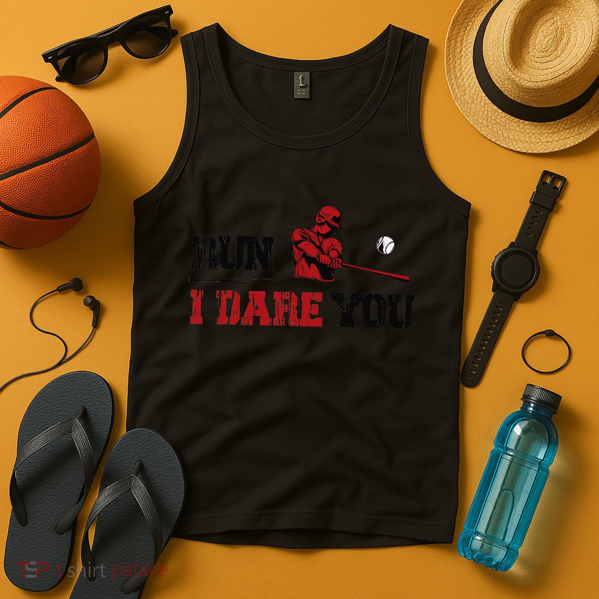 Run I Dare You Funny Baseball Catcher Baseball Player Lover Tank Top