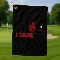 Run I Dare You Funny Baseball Catcher Baseball Player Lover Golf Towel thumb 1