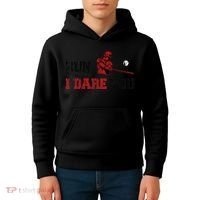 Run I Dare You Funny Baseball Catcher Baseball Player Lover Kids Hoodie thumb 4